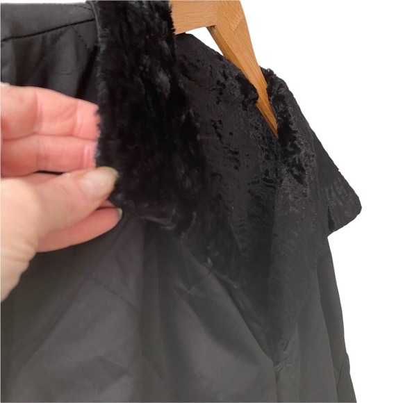 Faux Fur Vest 2X Full Zip Quilted Warm Plus Black - Picture 3 of 14